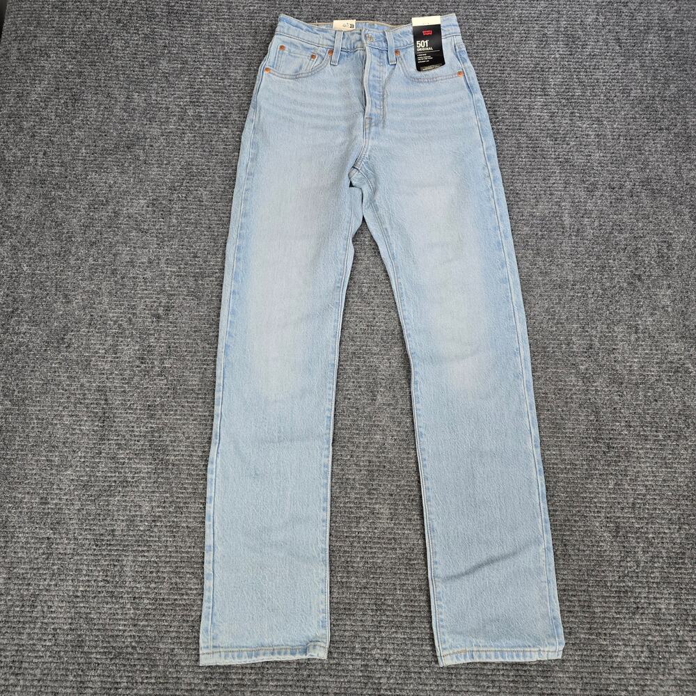 NWT Levi’s Premium 501 Original Jeans Women 25x32 Light Wash Straight Button Fly